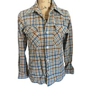 True Vintage Banyan Women's Western Wool Plaid Button Up Down S M Beautiful